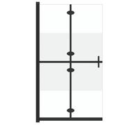 Mampara De Ducha Plegable Vidrio Esg Medio Esmerilado 110x190cm Vidaxl