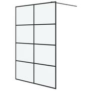 Mampara De Ducha Vidrio Esg Esmerilado Negro 140x195 Cm Vidaxl