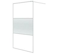 Mampara De Ducha Vidrio Esg Transparente Blanco 115x195 Cm Vidaxl