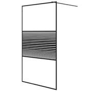 Mampara De Ducha Vidrio Esg Transparente Negro 115x195 Cm Vidaxl