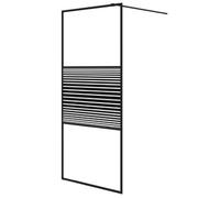 Mampara De Ducha Vidrio Esg Transparente Negro 90x195 Cm Vidaxl