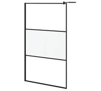 Mampara Ducha Accesible Vidrio Esg Esmerilado Negro 115x195 Cm Vidaxl