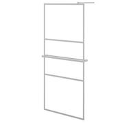 Mampara Ducha Con Estante Vidrio Esg Y Aluminio Cromo 100x195cm Vidaxl