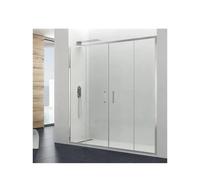 Mampara frontal 2 correderas para ducha de vidrio templado marco de aluminio PRESTIGE de GME - 186 a 192 cm / Sin perfil