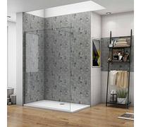 Mamparas de Ducha Pantalla Panel Fijo Perfil Cromado Cristal Antical 10mm Barra 73-120cm - 120x200cm
