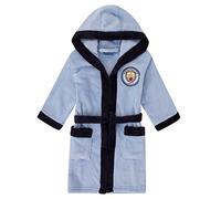 Manchester City FC - Batín Oficial con Capucha - para niño - Forro Polar - Azul Cielo - 11-12 años