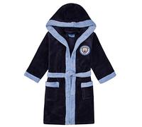 Manchester City FC - Batín Oficial con Capucha - para niño - Forro Polar - Azul Marino - 7-8 años