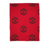 Manchester United FC - Manta de Forro Polar Oficial | Súper Suave, diseño de Escudo de fútbol | Manta roja cálida y súper Suave al Tacto hogar, Dormitorio, Fiestas de Pijamas y