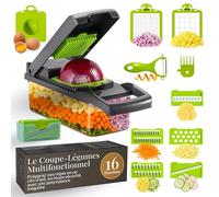 Mandolina de Cocina 16 en 1, Cortador de Verdura y Picadora Manual, Cortador Verduras con 7 Cuchillas Ajustables para Cebolla, Tomate, Zanahoria y Pepino
