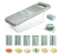 Mandolina de Cocina Profesional - Cortador de Verduras 7 en 1, Seguro y Multifuncional | Cuchillas de Acero Inoxidable | Ideal para Patatas, Chef y Hogar"