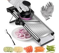 Mandolina Profesional Ajustable y Multifuncional, Cortador de Verduras de Acero Inoxidable con Hoja Afilada para Diferentes Grosores de Corte, para Cortar Patata, Cebolla, Zanahoria, Pepino