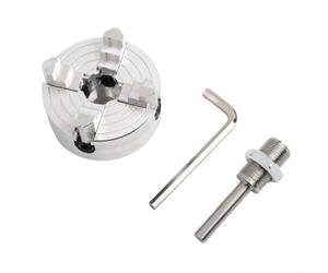 Mandril de torno de cuatro mandíbulas Z011A Abrazadera de 4 mordazas autocentrante manual para torneado de madera metálica con mordazas reversibles para montaje de rosca X1 plateado (A)
