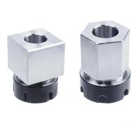 Mandril ER-32 ER-25 ER-40 para torno CNC y máquina de grabado, juego de 2 piezas con alojamiento cuadrado y hexagonal, fabricado en acero al carbono 40Cr, alta precisión 0,0005 pulgadas, (2 unidades