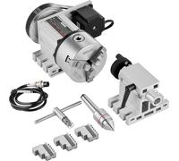 Mandril para torno K11 – 100 mm, mandril de tres mordazas, cuarto eje de rotación CNC, con una relación de transmisión de 6:1 y un motor paso a paso de dos fases Nema23. Mandril de tres mordazas para 