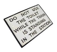 MandyTools Do Not Use The WC, placa de hierro fundido en blanco y negro