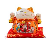 Maneki Neko Feng Shui Lucky Cat | Gatos Maneki Neko Que aportan Riqueza | Figura de Gato de Riqueza de 4.5 Pulgadas | Figura de Gato de la Suerte Feng Shui, Adorno de Gato de la Fortuna de