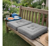 MANEMI Juego de 2 Cojnes de Suelo Acolchado 45x45, Cojines para Palets, Banco, Silla y Suelo, Asiento Cómodo Decorativo para Interior y Exterior.Cojines con Textura de Bambú