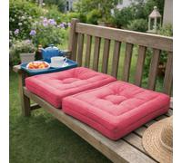 MANEMI Juego de 2 Cojnes de Suelo Acolchado 60x60, Cojines para Palets, Banco, Silla y Suelo, Asiento Cómodo Decorativo para Interior y Exterior.Cojines con Textura de Bambú