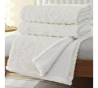 MANEMI Manta Sofa de Borrego, Doble Cara Franela y Sherpa, 100% Poliester, Suave y Caliente para Invierno, Cama, Sobrecama, Borreguito