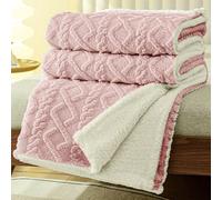 MANEMI Manta Sofa de Borrego, Doble Cara Franela y Sherpa, 100% Poliester, Suave y Caliente para Invierno, Cama, Sobrecama, Borreguito