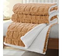 MANEMI Manta Sofa de Borrego, Doble Cara Franela y Sherpa, 100% Poliester, Suave y Caliente para Invierno, Cama, Sobrecama, Borreguito