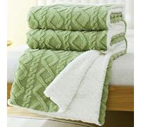 MANEMI Manta Sofa de Borrego, Doble Cara Franela y Sherpa, 100% Poliester, Suave y Caliente para Invierno, Cama, Sobrecama, Borreguito