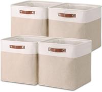 Mangata Cajas de Almacenamiento de Tela 33x33x33cm, Juego de 4 Cestas de Almacenamiento de Cubos para Estantes, Armario