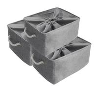 Mangata Cajas de Almacenamiento de Tela, Juego de 3 Cestas de Almacenamiento Plegables Súper Grandes para estantes, Armario (Gris, XXL)