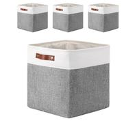 Mangata Set de 4 Caja de Almacenaje, 33x38x33cm Organizador de Tela Plegable, Cajas de Almacenamiento para Ropa, Juguetes, Armarios, Estanterías