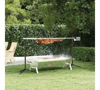 Mangloder Barbacoa de carbón vegetal de acero inoxidable, 118 x 42 x 30,5 cm, plateada, con asas, accesorios de barbacoa resistentes para interior y exterior, camping, barbacoa y asado