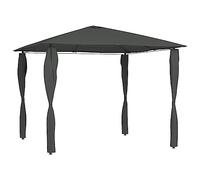 Mangloder - Cenador con marco de acero, 3 x 3 x 2,6 m, color antracita, impermeable, con techo de 160 g/m², plegable y estable, incluye cubiertas de postes, ideal para jardín, terraza, exterior y