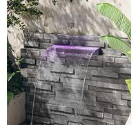 Mangloder - Elemento de cascada con LED RGB acrílico de 60 cm para estanque, fuente de jardín, fuente y fuente de agua interior exterior, con mando a distancia para iluminación y relajación