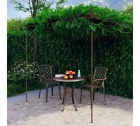 Mangloder - Pérgola de jardín de hierro envejecido, 3 x 3 x 2,5 m, independiente, para terraza, balcón y entrada, soporte para rosas, hiedra y clemátides, resistente a la intemperie, estable