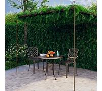Mangloder Pérgola de jardín marrón antiguo 4 x 3 x 2,5 m de hierro, independiente para terraza y jardín, ayuda para plantas trepadoras, enrejados, arco, protección visual, estable para uso al aire