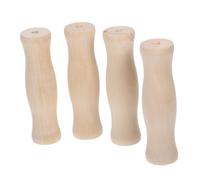 Mango de Cepillo para Parrilla de Madera 4 Piezas Khaki | Repuesto para Herramientas de Asado, Agarre Ergonómico, Uso en Cocina y Limpieza