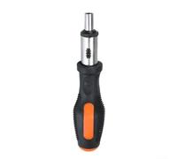Mango de destornillador de trinquete recto de 1/4 pulgadas, herramienta de alto par para reparación de electrónica con soporte magnético para brocas, construcción de acero de aleación, diseño compacto