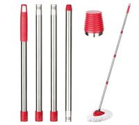 Mango de fregona para Viledar All Turbo Mop Stick, Poste de fregona Ajustable de Acero Inoxidable para Spin Turbo/Turbo Smart/EasyWring, se Adapta a O-Cedar y la mayoría de fregonas