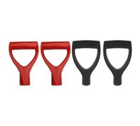 Mango de pala de plástico con agarre en forma de D para herramientas de jardín y nieve, pieza de repuesto ergonómica para ahorrar mano de obra con diseño fácil de instalar, color rojo (negro-1 unidad)