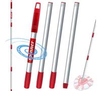 Mango de repuesto para fregona Vileda Turbo Spin, para mopa/fregona/Smart/H2pro/EasyWring, mango telescópico de acero inoxidable, ajustable de 76-147 cm, asa con escurridor (Sin mopa ni cepillo)
