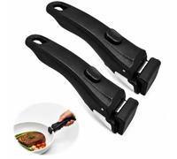 Mango desmontable universal, mango desmontable resistente al calor, 250 °C, soporte de hasta 10 kg, accesorio de cocina práctico para utensilios compatibles con Tefal, mango antideslizante, negro