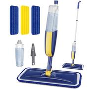 MANGOTIME Mopa Fregona con Pulverizador - Mopas de Limpieza Suelos Mop | Cabezal giratorio de 360°, Uso en Seco y Húmedo, Spray Mop con 3 Mopas de Microfibra Reutilizables para la Limpieza de Suelos
