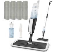 MANGOTIME Mopa Fregona Mopas de Limpieza Suelos, Mopa con Pulverizador | Microfibra Spray Mop con 4 Almohadillas Lavables y 1 Botella Recargable, Mopa para limpiar azulejos paredes laminados madera