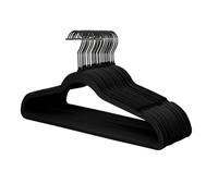 ManGotree Perchas de Terciopelo Negro con Gancho Negro Giratorio de 360°, Perchas de Fieltro Antideslizantes para Trajes, Percha Delgadas Que ahorran Espacio para Chaquetas, suéteres, Camisas