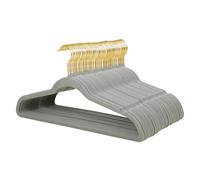 ManGotree Perchas de Terciopelo，Perchas Antideslizantes para Trajes，Gancho Giratorio 360°，Percha Que Ahorran Espacio para Abrigos, Trajes, Camisas, Vestidos, Pantalones (Paquete de 48, Grigio)