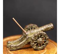 MANGOUSONG Figuras de animales de latón, 7,2 x 4,6 cm, cobre antiguo, estatua de cañón de Culverins, adorno de escritorio, figura de artillería, soporte de incienso, decoración del hogar, manualidades