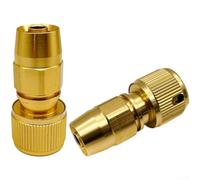 Manguera de agua con conector rápido telescópico, ajustable, aluminio chapado en cobre, diseño ligero para manguera de jardín expandible para uso al aire libre, 6 x 2 cm 1