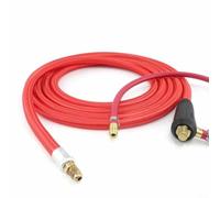 Manguera de cable de soldadura TIG refrigerada por aire de 10 pies, diseño integrado flexible con conectores rápidos de 8 mm para WP9 WP17, estructura ergonómica para línea de gas argón 2-150A DKJ10