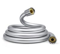Manguera de ducha Ibenzoa® de 1,5 metros – flexible, antitorsión, color plateado, fabricada con PVC de múltiples capas, con conector giratorio de acero inoxidable 304 y conexión universal de 12 pulgad