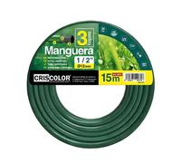 Manguera de Jardín 10/15/20/25/30M x 1/2" 3 Capas Reforzada | Antialgas, Resistente a Rayos UV, Flexible y Duradera | Ideal para Riego, Jardinería y Limpieza Exterior