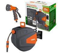 Manguera de jardín COIL, carretel automático para mangueras, montaje en pared, sistema "Smart Stop", 9 funciones de pulverización, incluye pistola de riego, manguera de conexión de 2 metros, longitud 